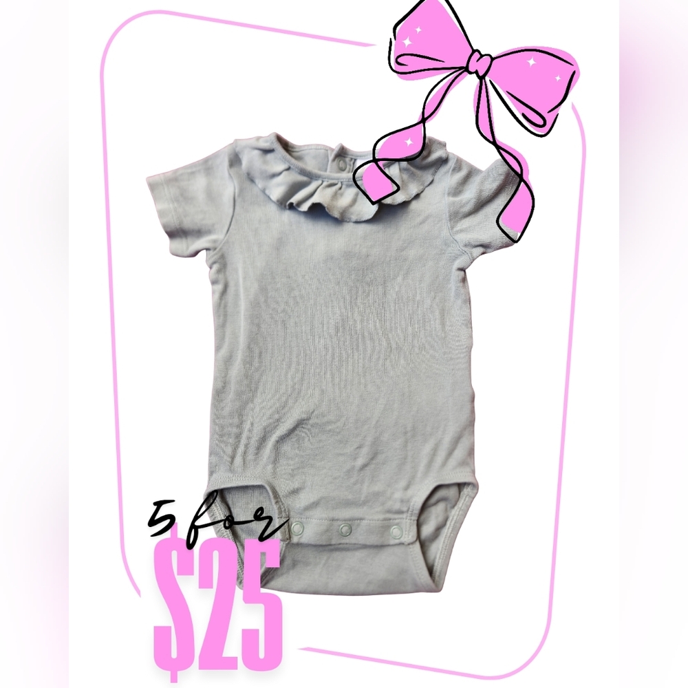 H&M Light Greeb Baby Onesie With Ruffles